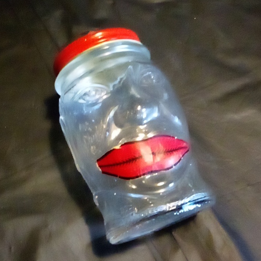 Lucky Joe Bank 4.5" Nash Underwood mustard Co excellent condition has lips stick